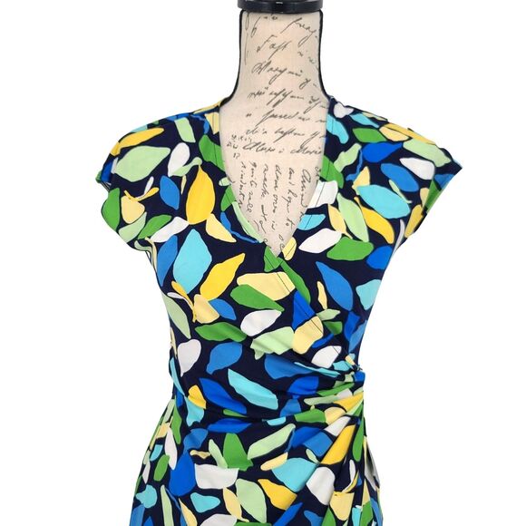 Maggy London NWT Printed Wrap Dress Size 2 - Picture 4 of 9